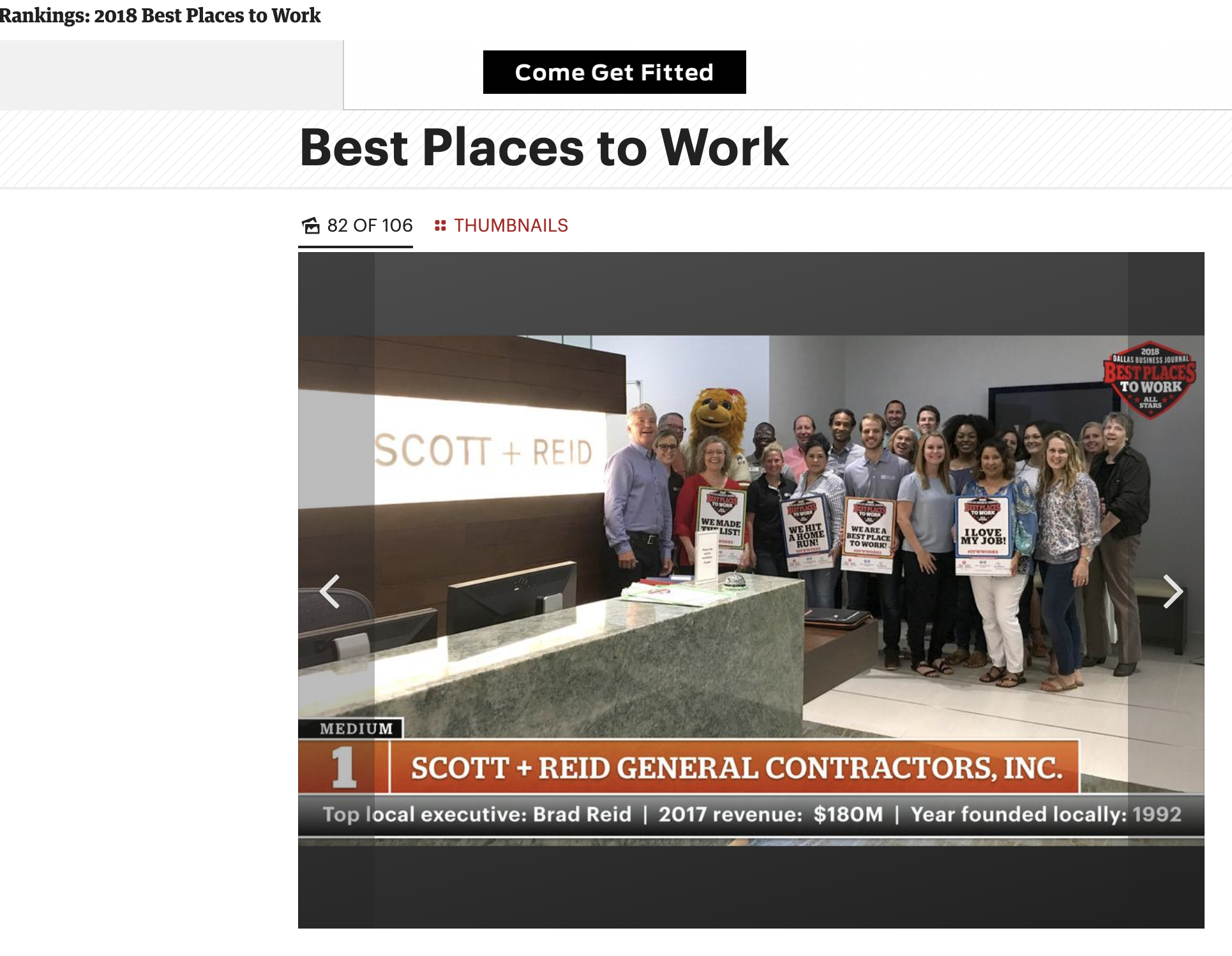 Dallas Business Journal's Best Places To Work 2018 - Scott + Reid
