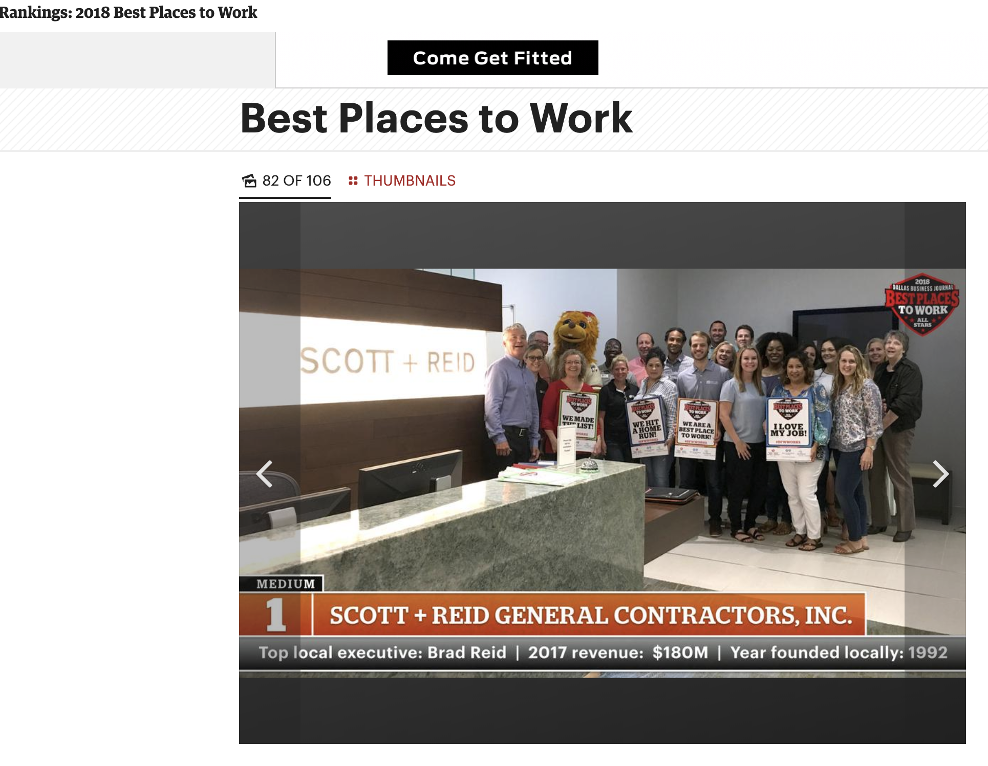 Scott + Reid is Number One In The Dallas Business Journal's Best Places