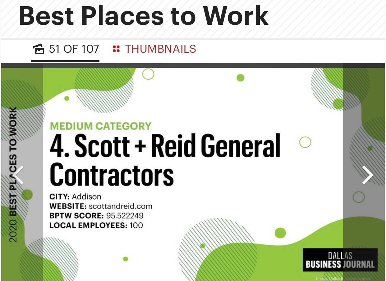 Dallas Business Journal: Best Places To Work - Scott + Reid - General